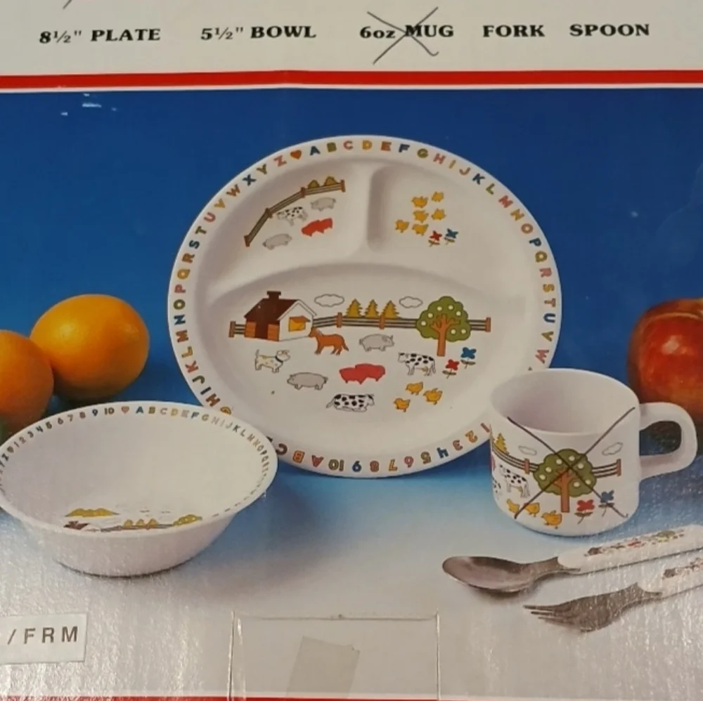 Farm Style Child's Dinnerware Set 4 Piece